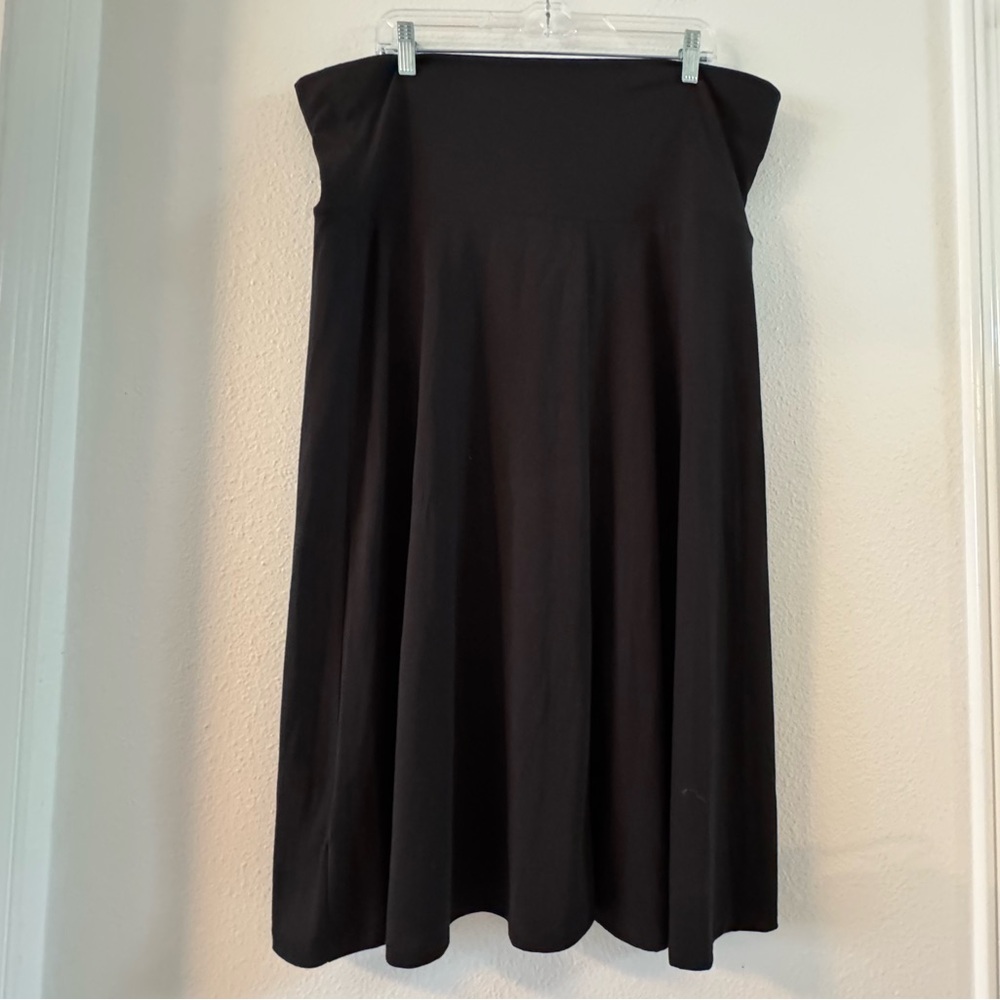 Old Navy Knit Skirt, Plus-Size-Fit, Black, A-Line/Circle, Foldover Waist, (X)XL